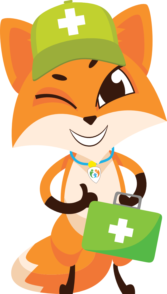 Mascotte renard secouriste